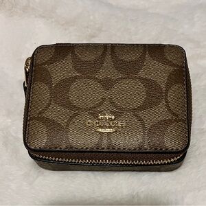 Coach Tan Signature Pill Case